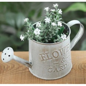 复古做旧铁皮小水壶摆件 创意家居装饰洒水壶铁皮桶小号