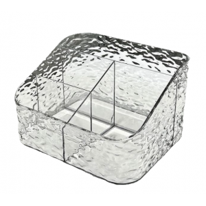 高颜值亚克力化妆品整理收纳筐子轻奢冰川纹可叠加收纳盒桌面透明