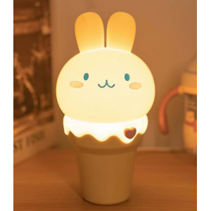 新款冰淇淋兔硅胶磁吸小夜灯氛围灯卧室床头灯usb充电伴睡拍拍灯